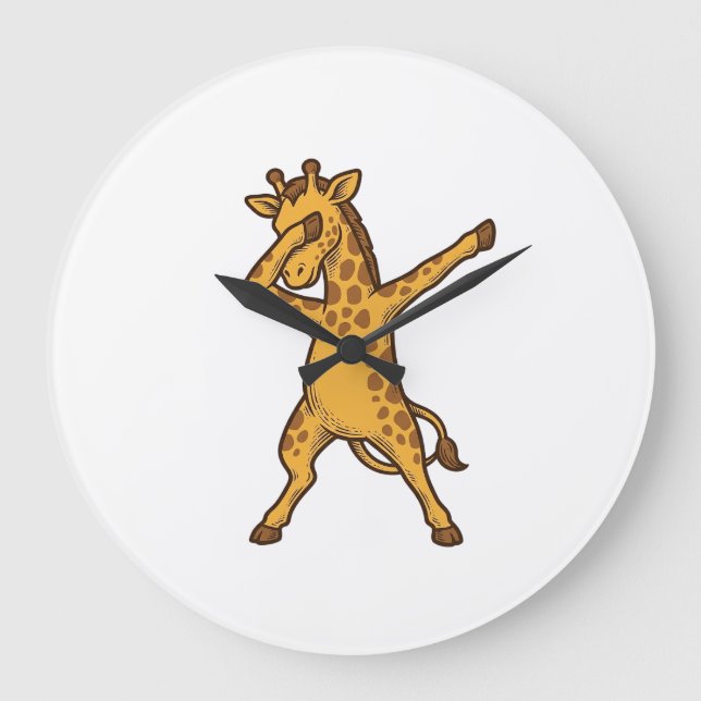 Relógio Grande Camisa com Desenho de Girafa Dabbing com Estampa V (Frente)