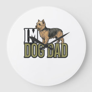 Relógio Grande Camisa com Desenho de Gravação de Terrier para Pai