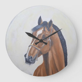 Relógio Grande Camisa com retrato majestoso de cavalo