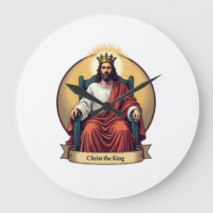 Relógio Grande Camisa Cristã de Gravação Vintage Cristo o Rei 