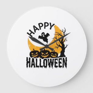 Relógio Grande Camisa de Abóbora de Fantasma Feliz do Halloween V