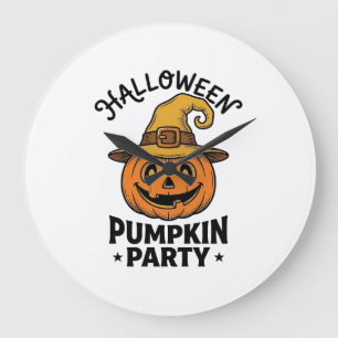Relógio Grande Camisa de Abóbora de Halloween Chapéu de Bruxa Vin