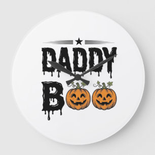Relógio Grande Camisa de Abóbora de Halloween Vintage Daddy Boo D