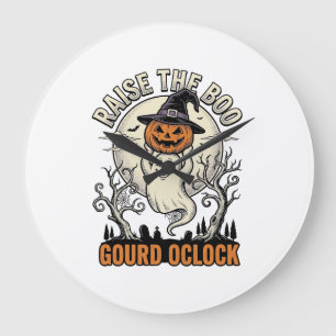 Relógio Grande Camisa de Abóbora Fantasma Gravura de Halloween Vi
