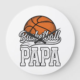 Relógio Grande Camisa de Basquete Papa com Desenho de Gravura Vin