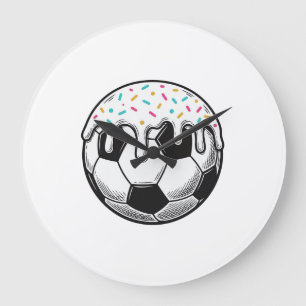Relógio Grande Camisa de Bola de Futebol com Glacê Pingando Vinta