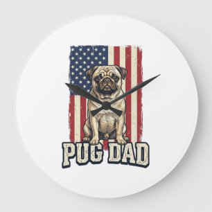 Relógio Grande Camisa de cachorro com gravação vintage patriótica