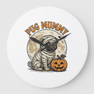 Relógio Grande Camisa de Cachorro Vintage de Halloween de Pug Múm