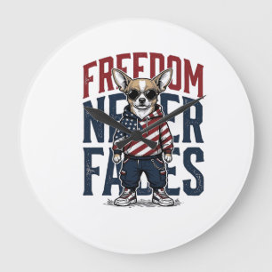 Relógio Grande Camisa de cachorro vintage de liberdade patriótica
