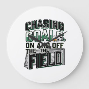 Relógio Grande Camisa de Campo Vintage de Futebol Chasing Goals D