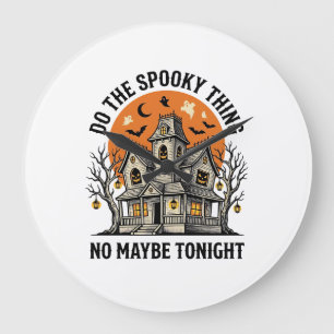 Relógio Grande Camisa de Casa Assombrada Desenho de Halloween Vin
