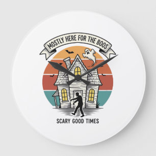 Relógio Grande Camisa de Casa Assombrada Engraçada Vintage Hallow