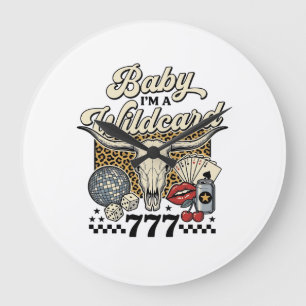 Relógio Grande Camisa de cassino ocidental vintage Baby Im a Wild