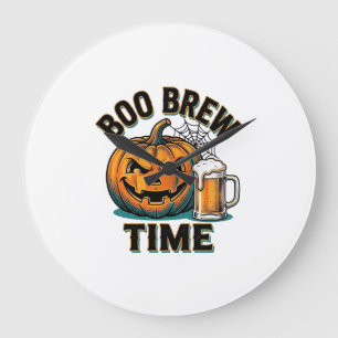 Relógio Grande Camisa de Cerveja de Halloween Vintage Abóbora Tee