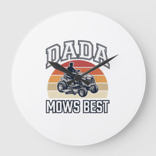 Relógio Grande Camisa de Cortador de Grama Vintage Dada Mows Best