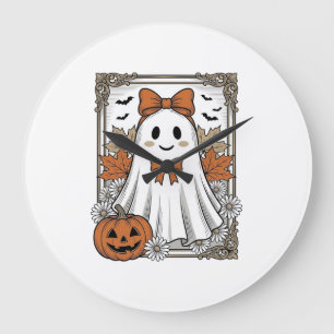 Relógio Grande Camisa de Desenho de Fantasma de Halloween Fofo Vi