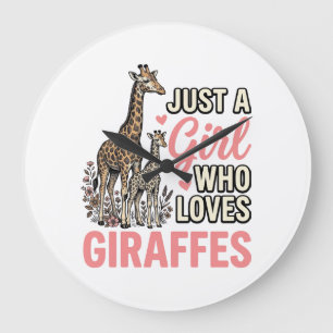 Relógio Grande Camisa de Desenho de Girafa Vintage para Meninas A