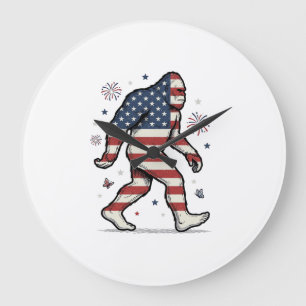 Relógio Grande Camisa de Design de Gravura Vintage Patriota Bigfo