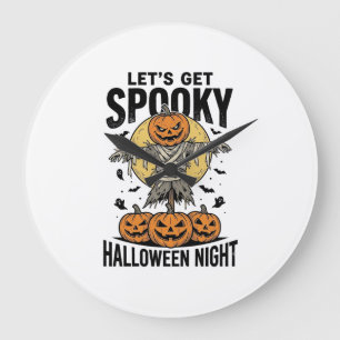 Relógio Grande Camisa de Espantalho de Abóbora Gráfico de Hallowe