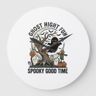 Relógio Grande Camisa de Fantasma de Halloween Design Divertido d