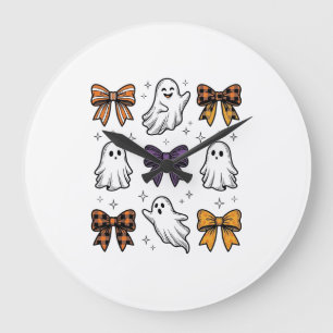 Relógio Grande Camisa de Fantasmas e Laços de Halloween Vintage D