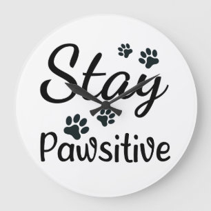 Relógio Grande Camisa de Gato com Pegada de Pata Mínima, Amante d