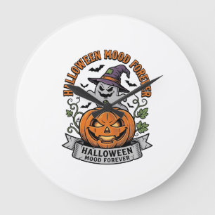 Relógio Grande Camisa de Gravura Antiga de Abóbora de Halloween G