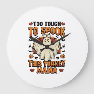 Relógio Grande Camisa de Halloween da Mamãe Peru com Fantasma de