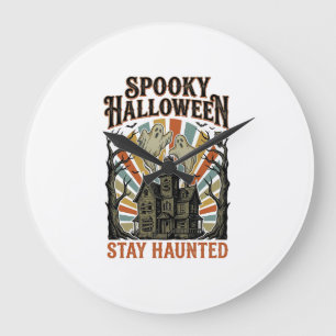 Relógio Grande Camisa de Halloween de Casa Assombrada com Fantasm