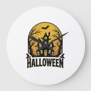 Relógio Grande Camisa de Halloween de Casa Assombrada Vintage Des