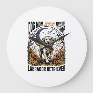 Relógio Grande Camisa de Halloween Labrador Vintage Gráfica de Mã