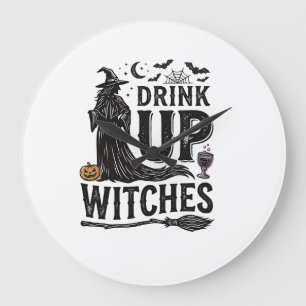 Relógio Grande Camisa de Halloween para Bruxas Bebam Vintage Desi