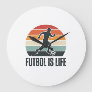 Relógio Grande Camisa de jogador de futebol vintage Futebol é Vid