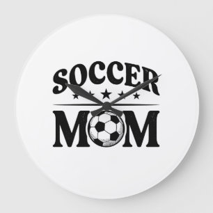 Relógio Grande Camisa de Mãe de Futebol Vintage Design Vetorial_1