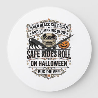 Relógio Grande Camisa de Motorista de Ônibus de Halloween com Gra