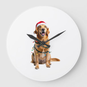 Relógio Grande Camisa de Natal para Cachorro, Golden retriever Pa