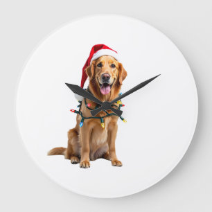 Relógio Grande Camisa de Natal para Cachorro, Golden retriever Pa