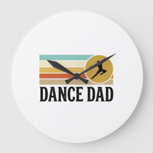 Relógio Grande Camisa de Pai de Dança Vintage Retro Gravura Desig