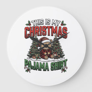 Relógio Grande Camisa de pijama de Natal Blusa de férias vintage