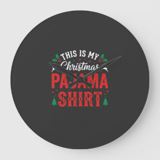 Relógio Grande Camisa de Pijama de Natal Festa Divertida