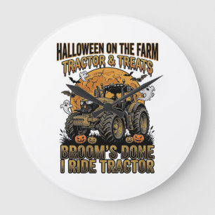 Relógio Grande Camisa de Trator de Halloween Camisa de Bruxa Dive