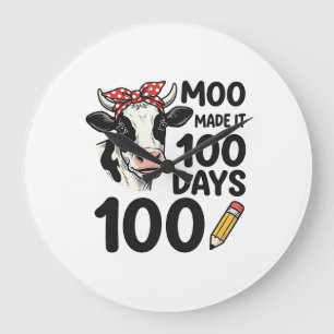 Relógio Grande Camisa de Vaca de 100 Dias Desenho de Escola de Gr