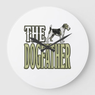 Relógio Grande Camisa Desenho de Gravura Vintage do Terrier Pai C