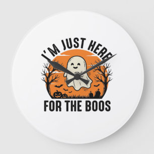 Relógio Grande Camisa Divertida de Fantasma de Halloween Só Estou