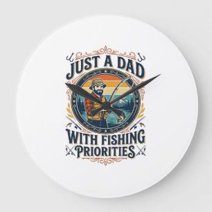 Relógio Grande Camisa do Dia do Pai Pescador Pai Só um Pai Com Fi