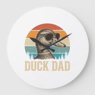 Relógio Grande Camisa do Papai Pato com Gravação Vintage e Pôr do