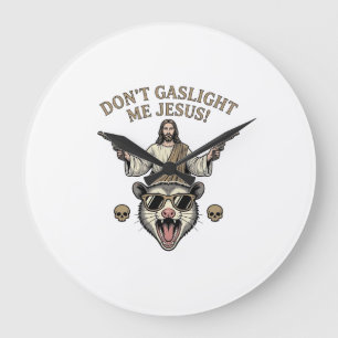 Relógio Grande Camisa engraçada de Jesus Gambá com desenho de gra