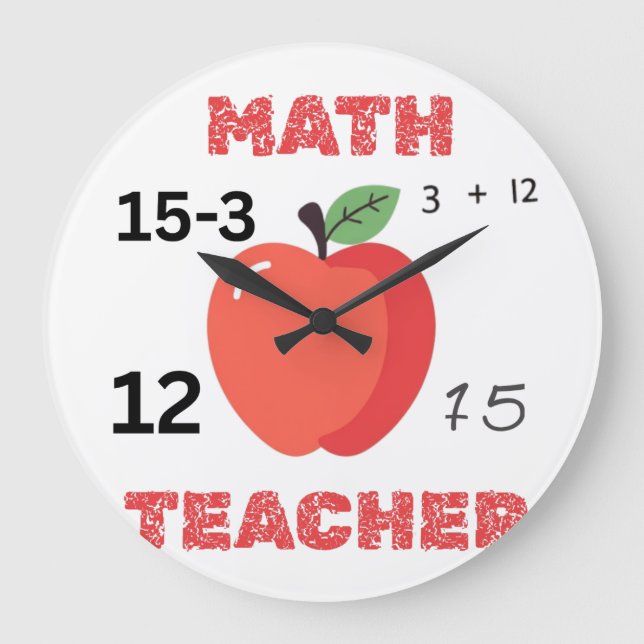Relógio Grande Camisa engraçada de professor de matemática com de (Frente)