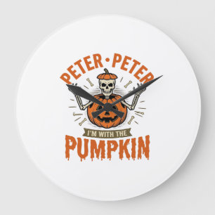 Relógio Grande Camisa engraçada do esqueleto de Halloween Peter P