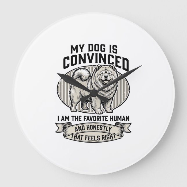 Relógio Grande Camisa engraçada para amante de cães com Chow C gr (Frente)